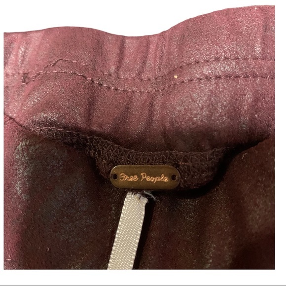 free people faux suede leggings wine Size Small - Picture 7 of 12